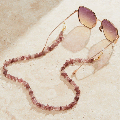 Eyeglass Chain with Pink Stones
